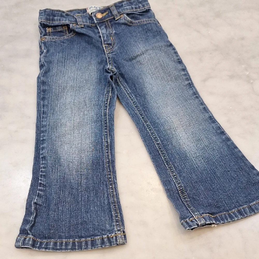 Y2K Childrens Place Flare Stretch 4T Jeans Medium Wash Med Rise Kids Adjustable